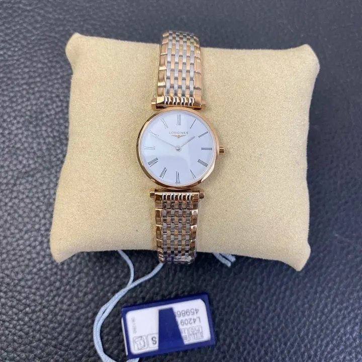 Longines Two-Tone Watch with White Roman Dial