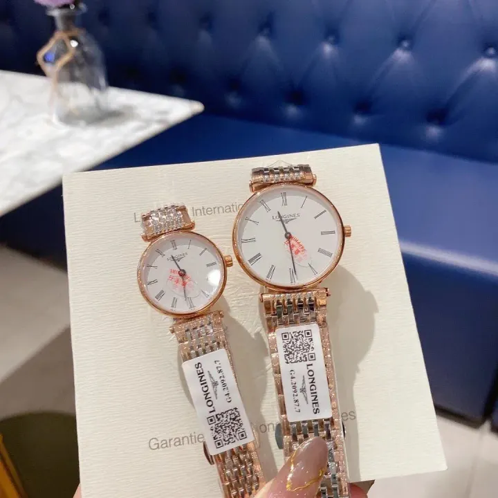 Longines Rose Gold Roman Numeral Dial Watch