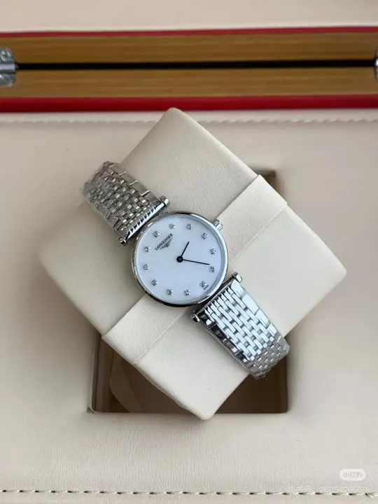 Longines White Dial Silver-Tone Link Bracelet Watch, 24mm