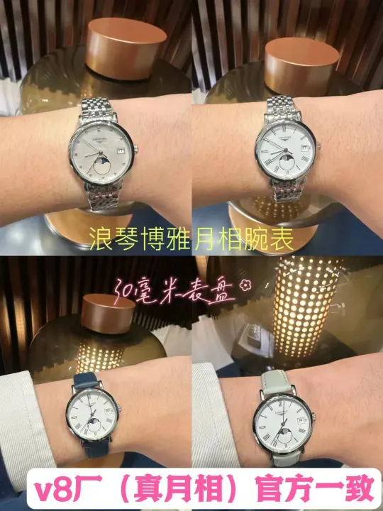 Longines Silver Moonphase Watch with Date Window