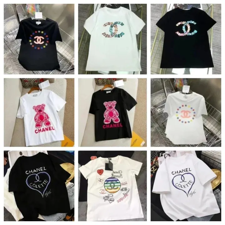 Chanel Graphic Relaxed-Fit T-Shirt in Black and White