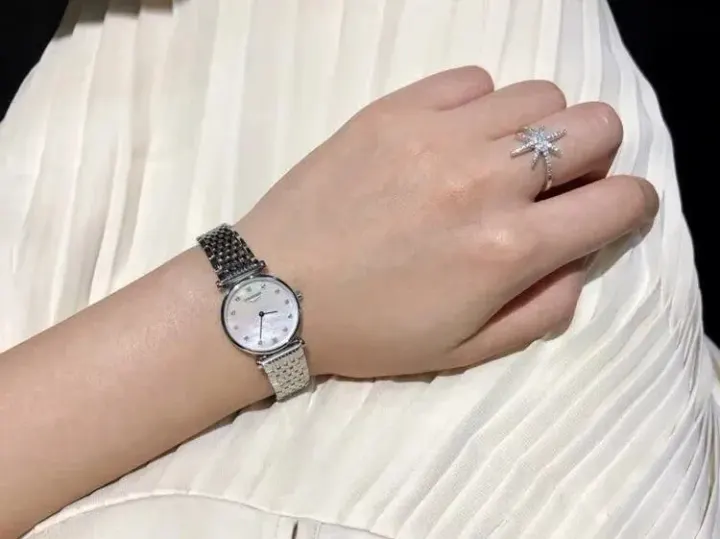Longines Women’s Round Watch with Mother-of-Pearl Dial