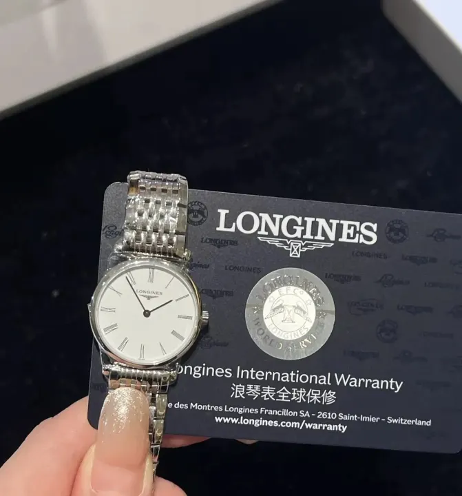 Longines White Roman Dial Mechanical Watch with Stainless Steel Bracelet