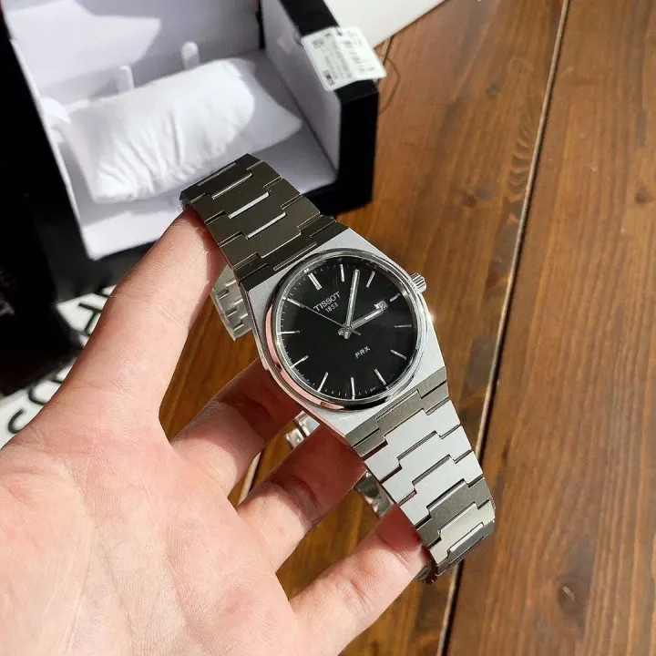 Tissot PRX Black Dial Stainless Steel Bracelet Watch