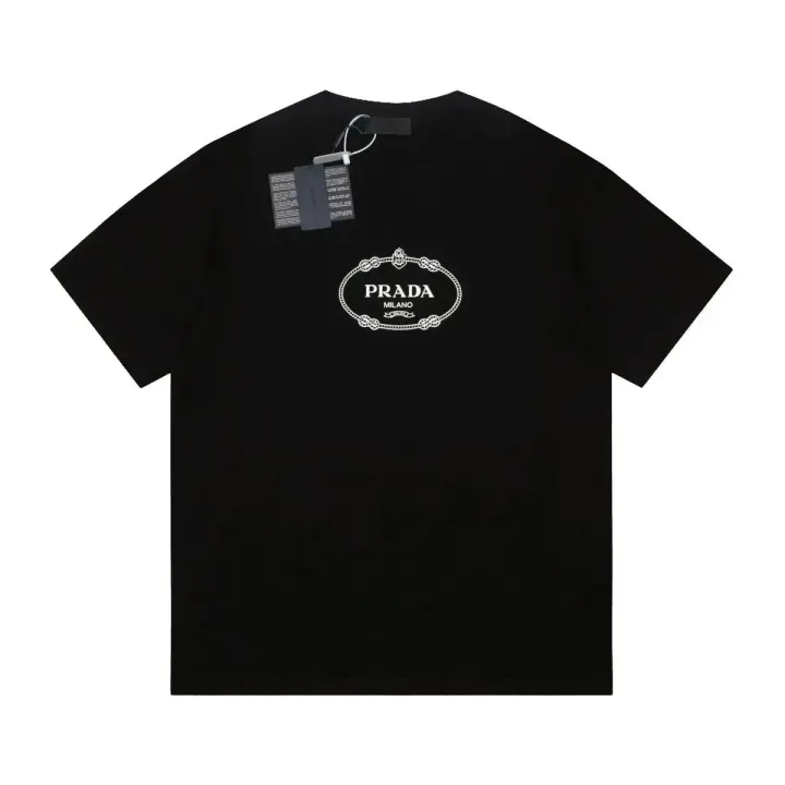 Camiseta Prada negra con estampado de logo
