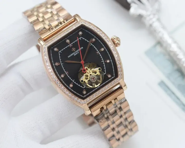 Vacheron Constantin Rose Gold-Tone Open Heart Tonneau Watch