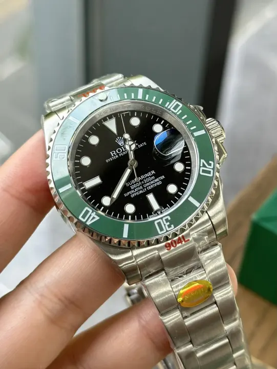 Rolex Submariner Date Watch in Green and Black