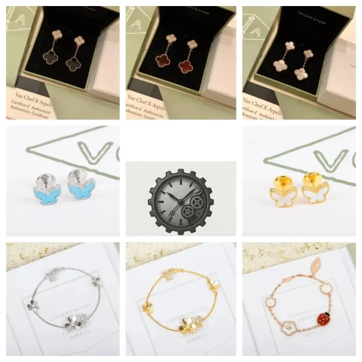 Van Cleef & Arpels Clover Jewelry Set in Gold and Multicolor
