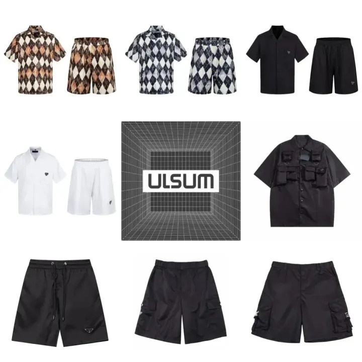 ULSUM Matching Set with Shorts in Black and Print