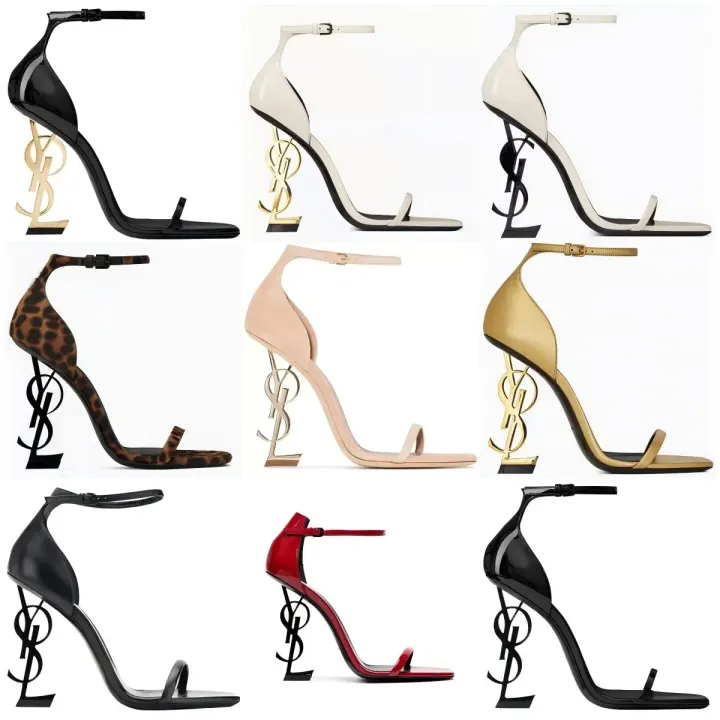 Saint Laurent Opyum Sandals - Black Patent