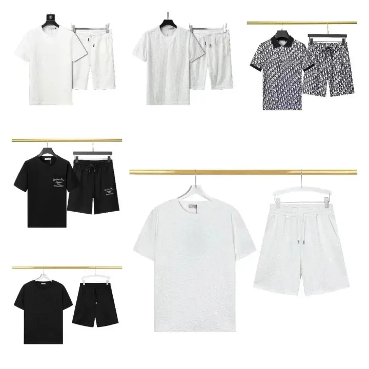 Dior White Embossed Matching T-Shirt and Shorts Set