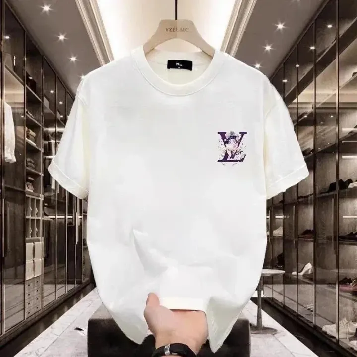 Weißes Louis-Vuitton-T-Shirt mit Grafikdruck und kurzen Ärmeln