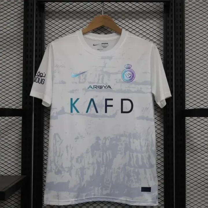 Wit Nike Al Nassr FC-shirt met tonale grafische details