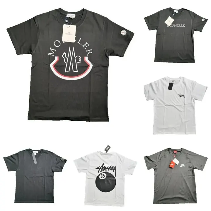 Schwarzes Moncler T-Shirt mit großem Logodruck