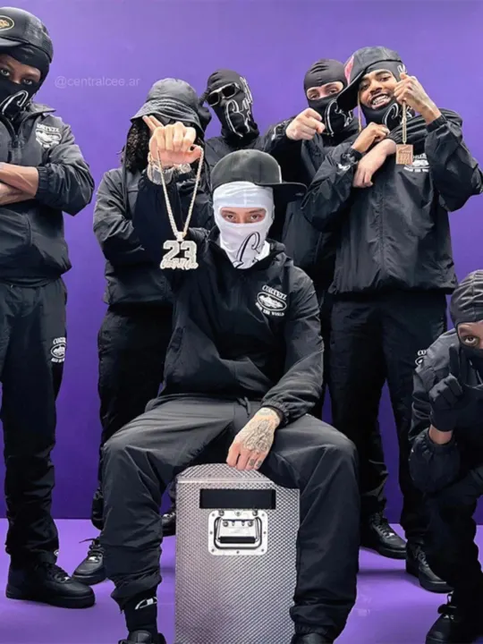 Corteiz Black Windbreaker and Pants Matching Set