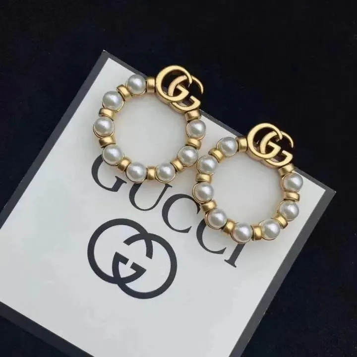 Kolczyki-koła Gucci w kolorze złotym z perłami