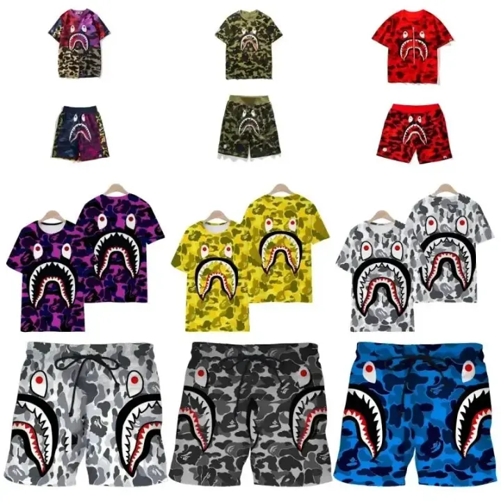 BAPE Shark Camo Matching Set in Multi-Color