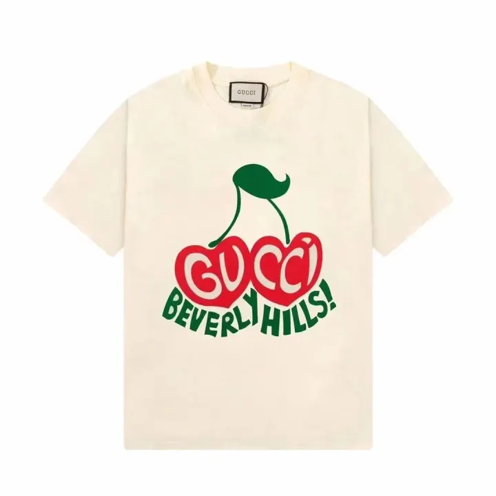 Gucci Cream T-Shirt with Cherry Graphic