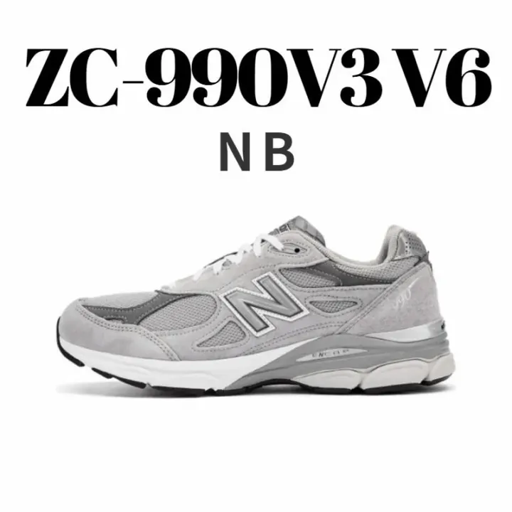 New Balance 990 Running Shoes in Grey Suede Mesh