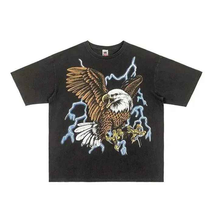 Fruit of the Loom Black Eagle Lightning Graphic T-Shirt