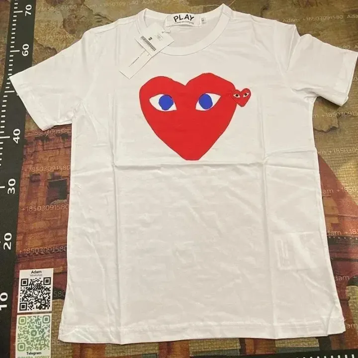 Comme des Garçons PLAY Heart Graphic White T-Shirt