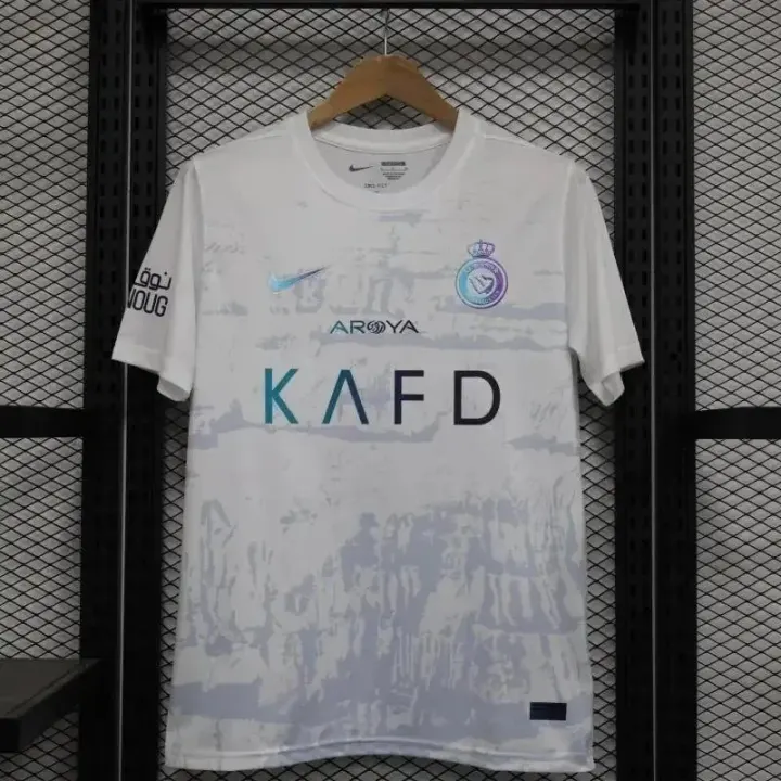Nike White Al Nassr FC Jersey with Gradient Sponsor Print
