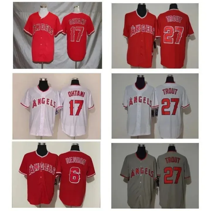 MLB Los Angeles Angels Baseball Jersey in Red and White
