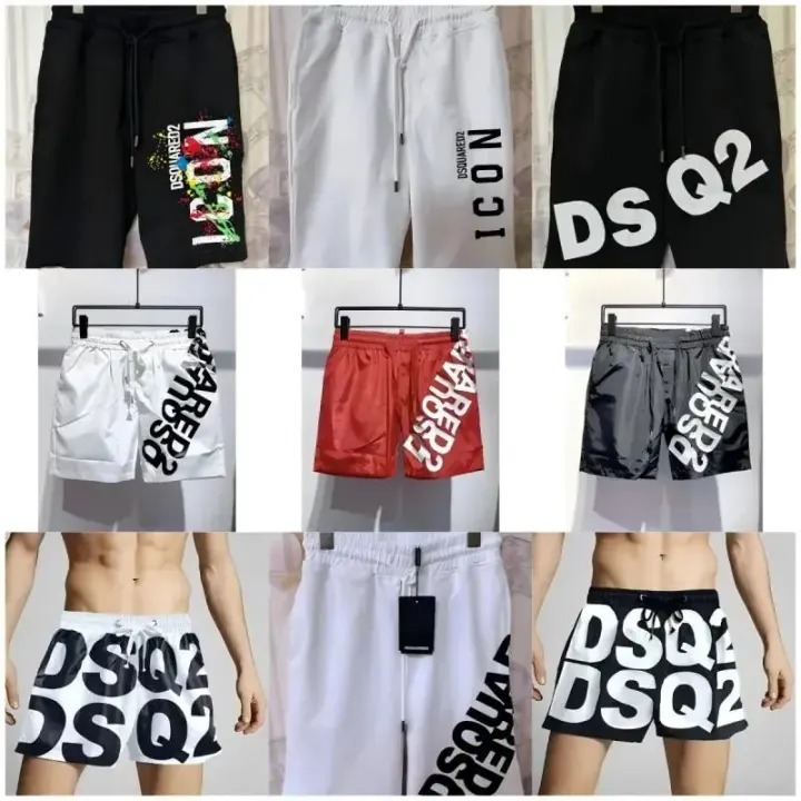 Dsquared2 Bold Logo Print Shorts in Black and White
