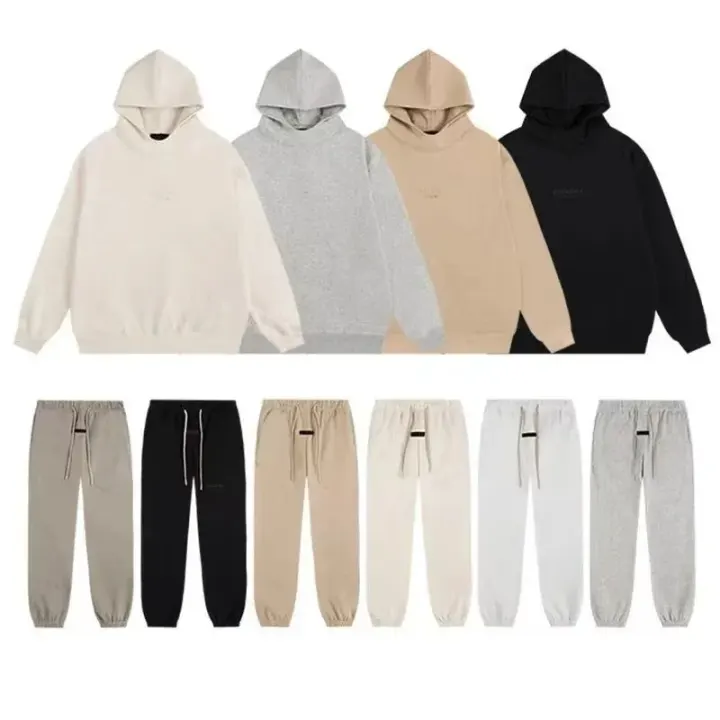 Essentials Hoodie and Sweatpants Matching Set in Neutral Tones