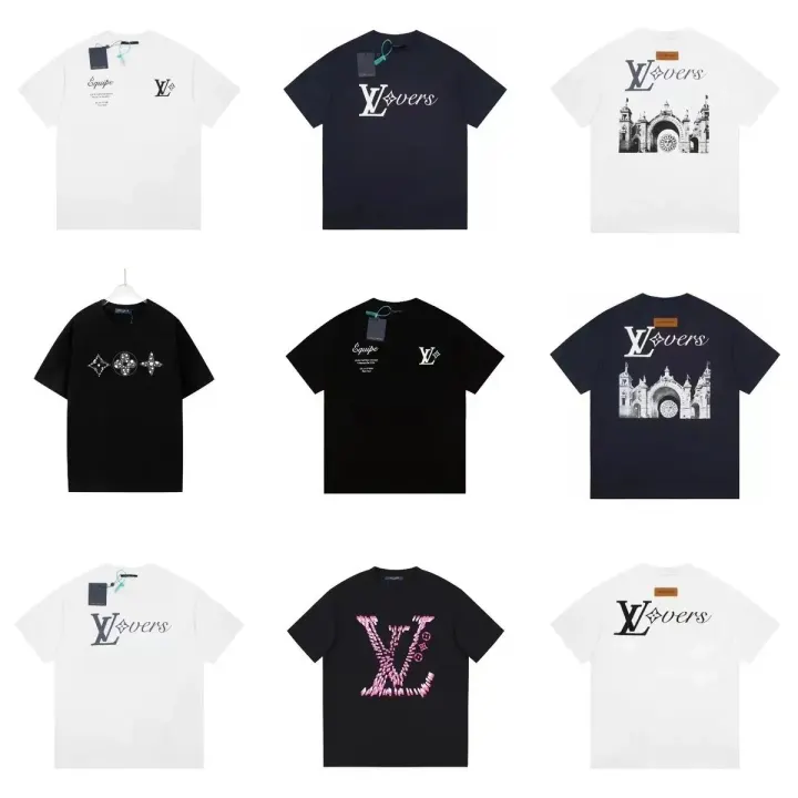 Louis Vuitton T-Shirt mit Grafiklogo in Schwarz und Weiß
