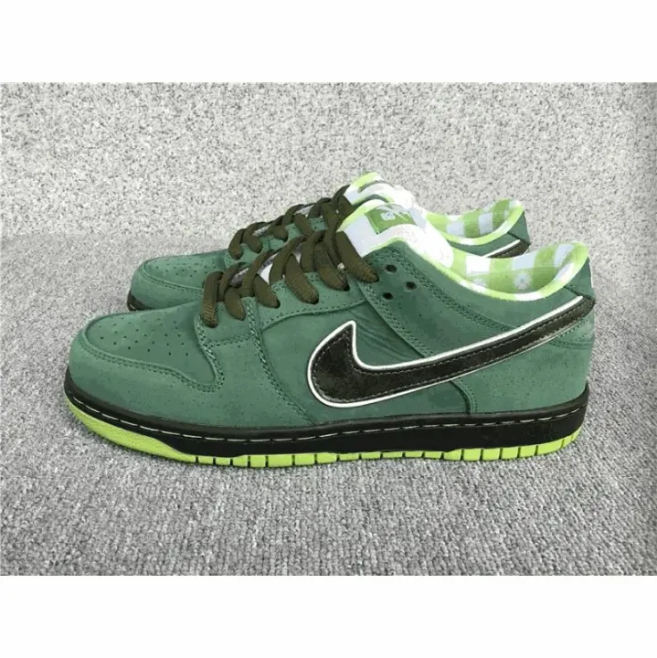 Nike SB Low-Top Sneakers in Green with Metallic Swoosh