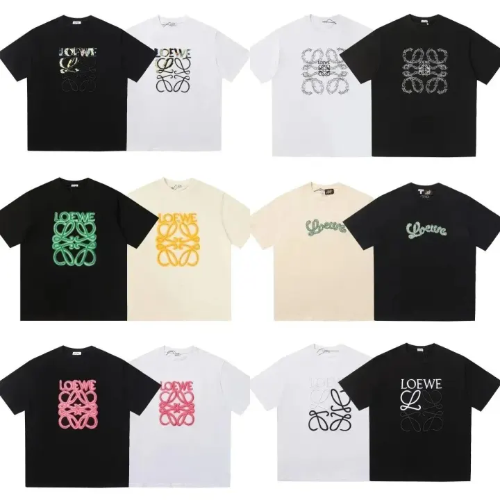 Loewe Graphic Logo T-Shirt in Black, White & Cream Colorways