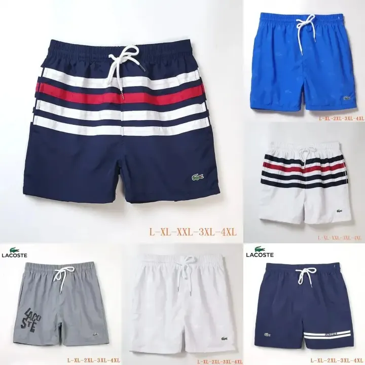 Lacoste Navy Striped Beach Shorts