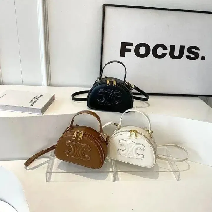 Celine Mini Crossbody Bag in Black, Brown, and White