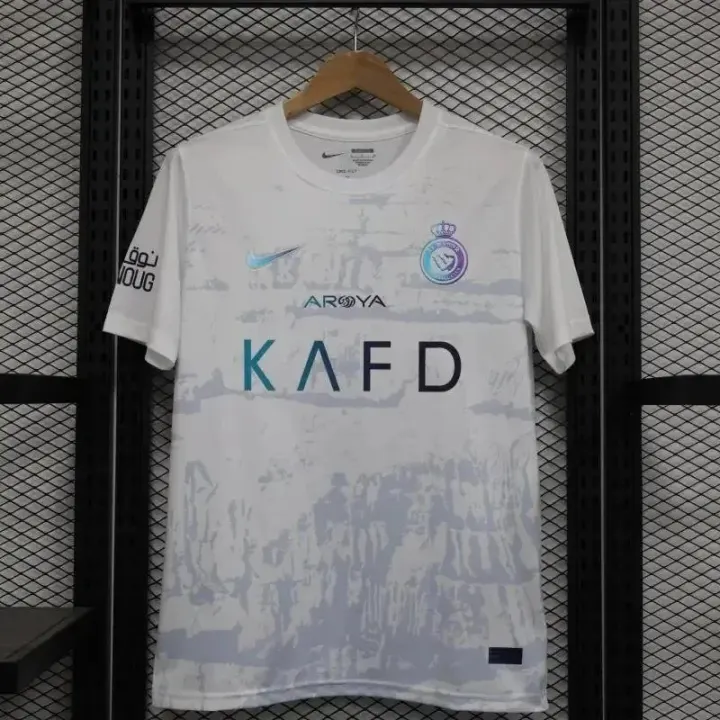 Nike Al Nassr FC White Jersey with Light Gray Pattern