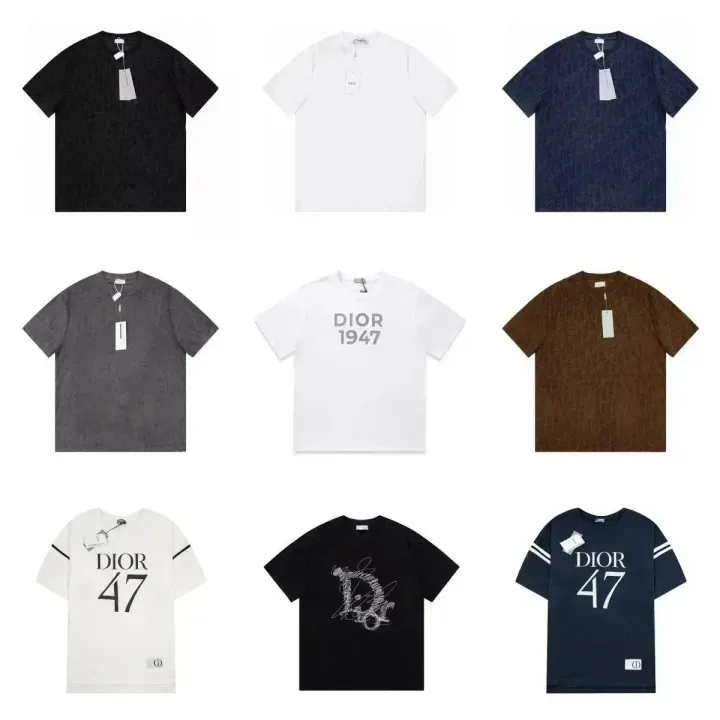 Dior 47 Graphic T-Shirt in White, Navy, and Black