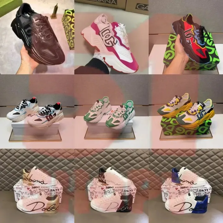 Dolce & Gabbana Logo Low-Top Sneakers in Multi-Color