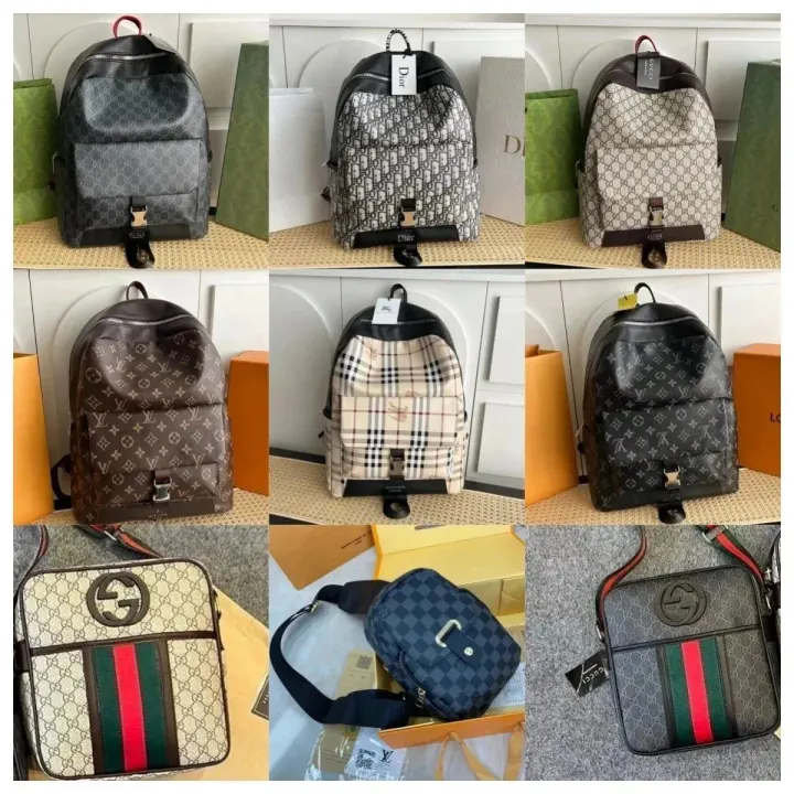 Dior Monogram Backpack Bag in Black