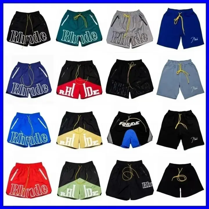 Rhude Graphic Drawstring Shorts in Multi-Color