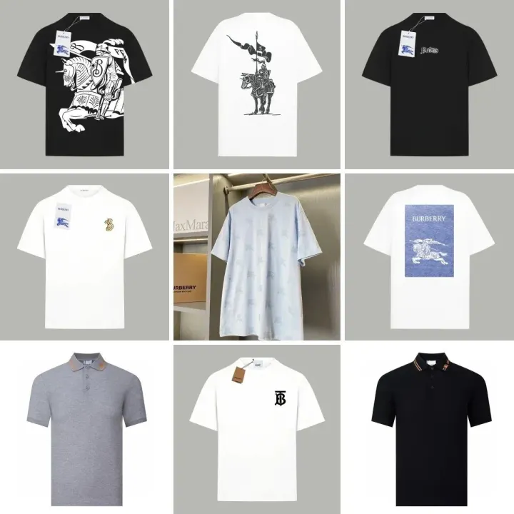 Burberry Grafik-T-Shirt mit kurzen Ärmeln in Schwarz, Weiß und Blau