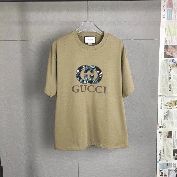 Gucci Khaki Graphic Relaxed-Fit Cotton T-Shirt
