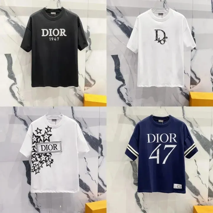 Dior Graphic T-Shirts in Black, White, and Navy