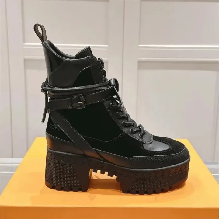 Louis Vuitton Laureate Platform Ankle Boots — Black